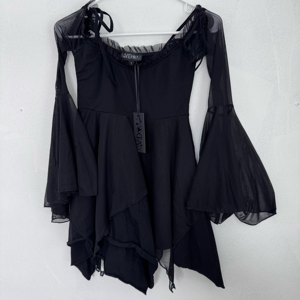 Dolls Kill Widow Sinister Sorceress Off The Shoulder Dress Black size Small NWT